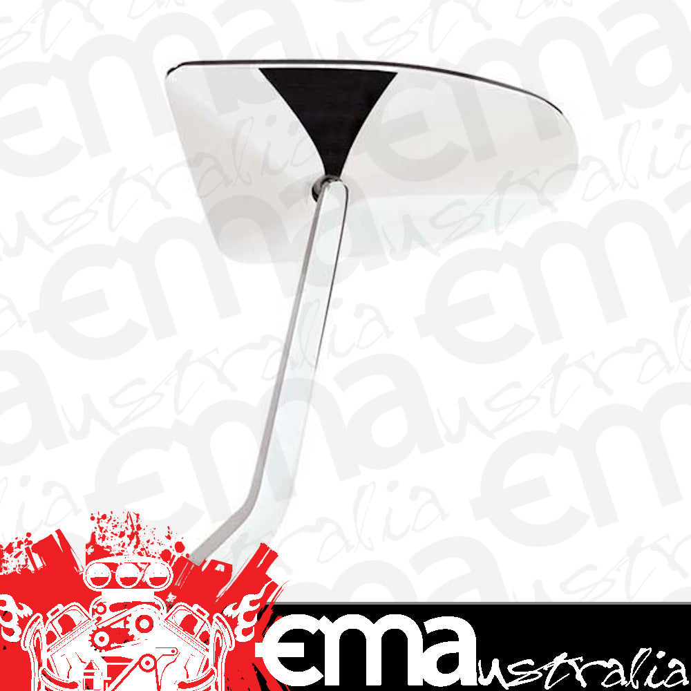 Billet Specialties BS73820 Oblique Mirror Head L/H Polished Billet Aluminium With Stainless Steel Swivel (each)