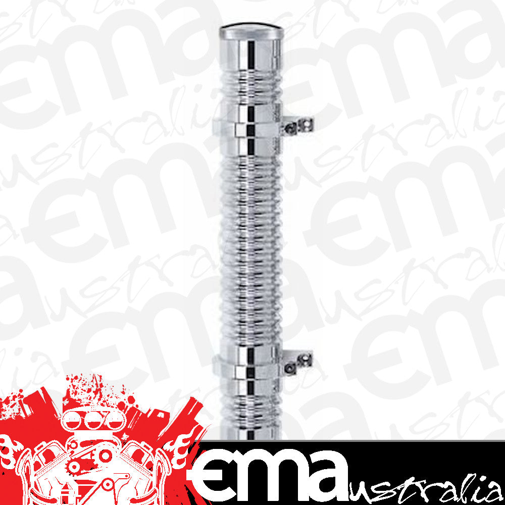 Billet Specialties BS77217 Polished Overflow Tank 17" H X 2" Dia 473Ml Ribbed