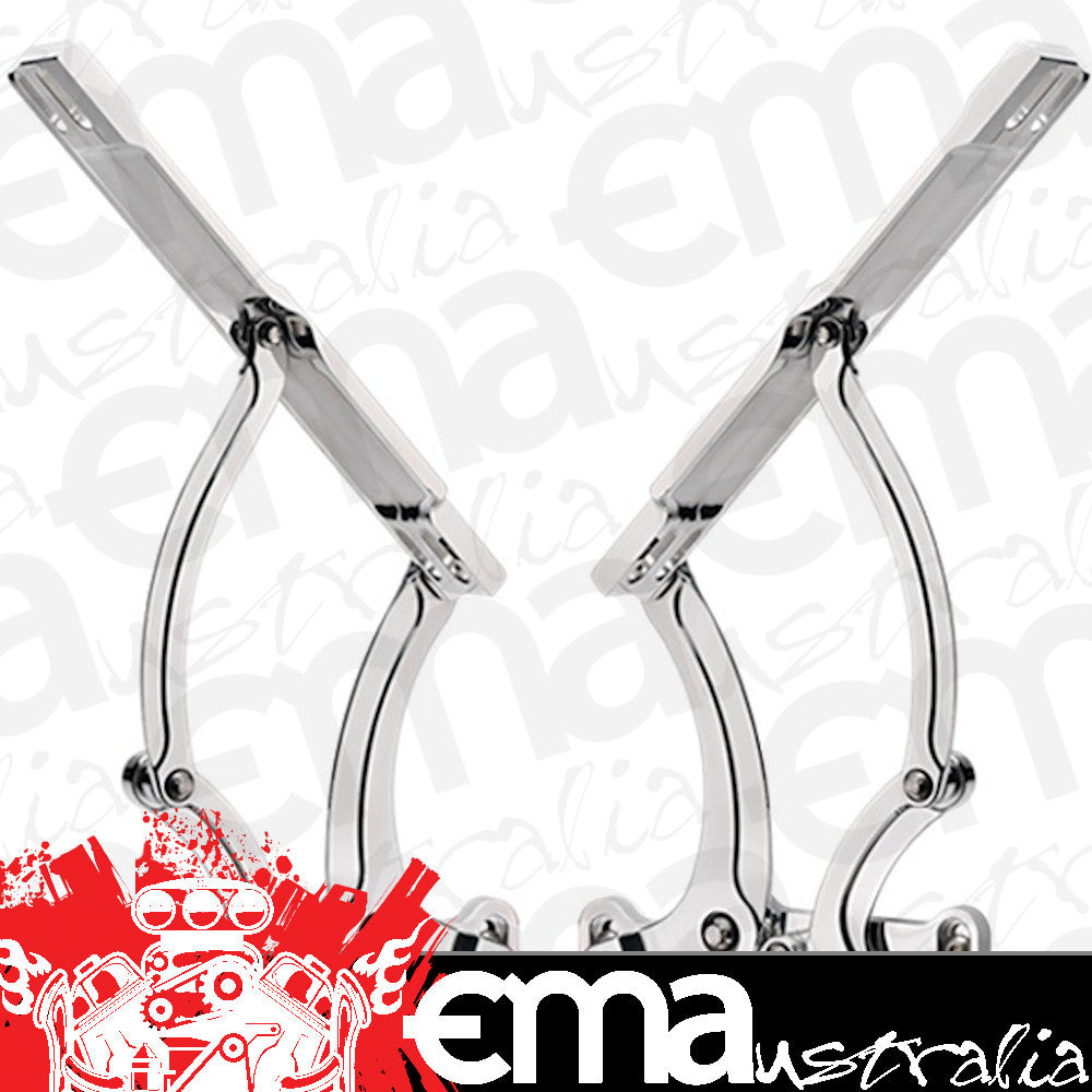Billet Specialties BS873610 Billet Bonnet Hinges Polished suit Chev Camaro 1967-69, Chevelle & El Camino 1965-67