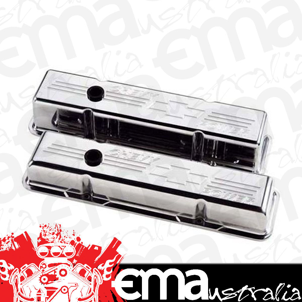 Billet Specialties BS95122 Chev SB V8 Polished Alloy Valve Covers Chev Power