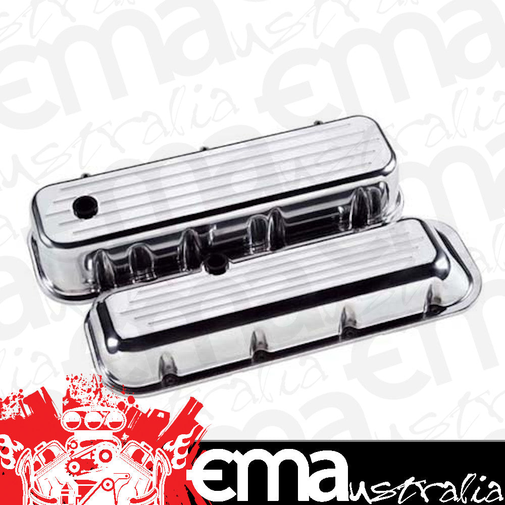 Billet Specialties BS96120 Polished Aluminium Valve Covers Ball Milled suit Big