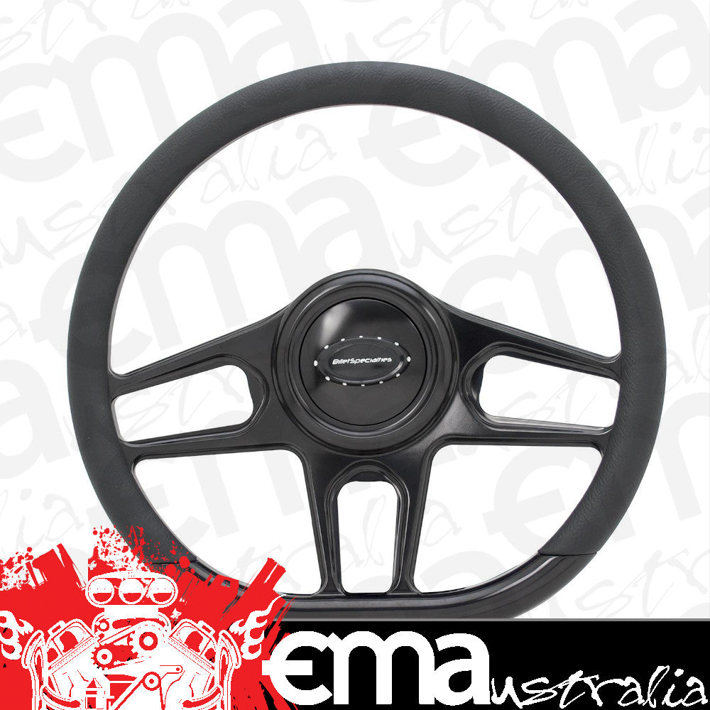 Billet Specialties BSBLK29435 Hydro Black Steering Wheel 14" D-Shape
