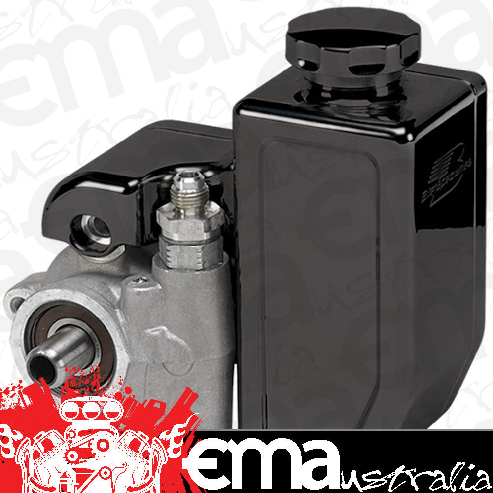 Billet Specialties BSBLK77930 Power Steer Reservoir - Black Bolt-On suit Tru Trac &Amp V-Trac Kits With Marvel Type Ii Pump