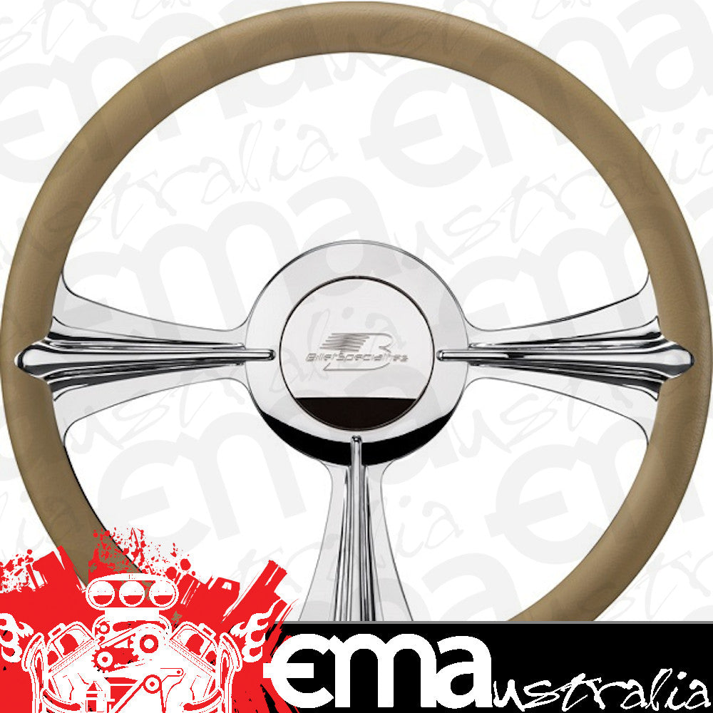 Billet Specialties BSP30096 Profile Series 14" Billet "Rail" Steering Wheel Half Wrap Horn Button And Adapter Sold Separately