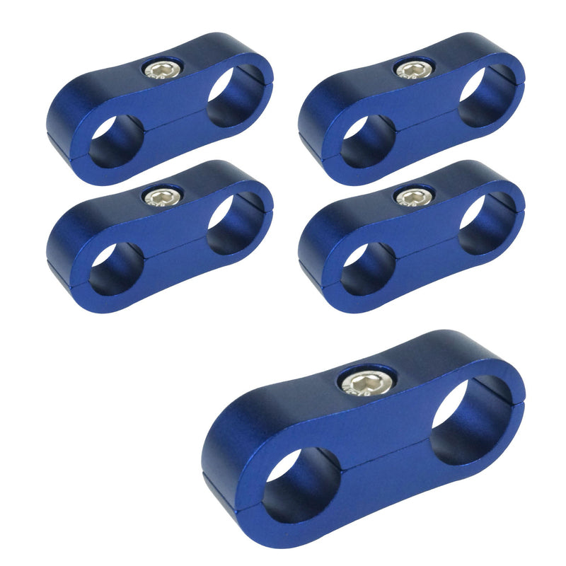 Proflow PFE156-12-15B Billet Aluminium Hose & Tubing Clamp Separators 5 pack, Clamps 19mm -24mm Blue
