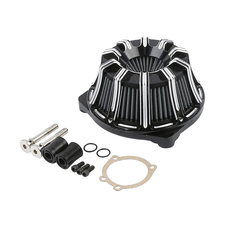 Attitude Inc ATT-XF2906G51 Air Filter Assembly ,Billet Aluminium Deep Cut Machined Black ,EFI For Harley Touring Electra Street Glide ,Kit