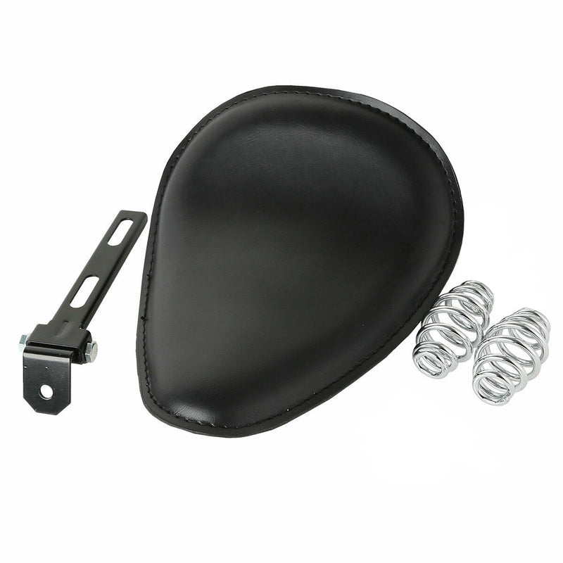 Attitude Inc ATT-XF2906C51 Universal Solo Seat Saddle and Bracket kit Low Profile Smooth Black Leather For Harley Kit