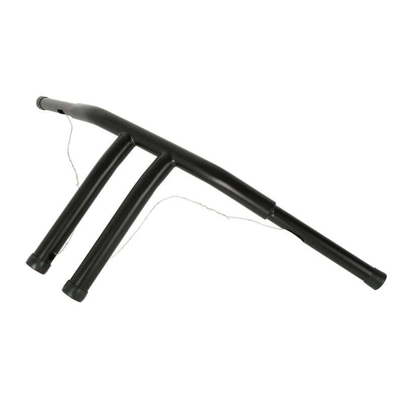 Attitude Inc ATT-XF161005-B-10 T Factor HandleBar 1-1/4 in. T-Bars 10" Rise Black Powder Coat For Harley Dyna Softail Sportster Fat Bob Custom