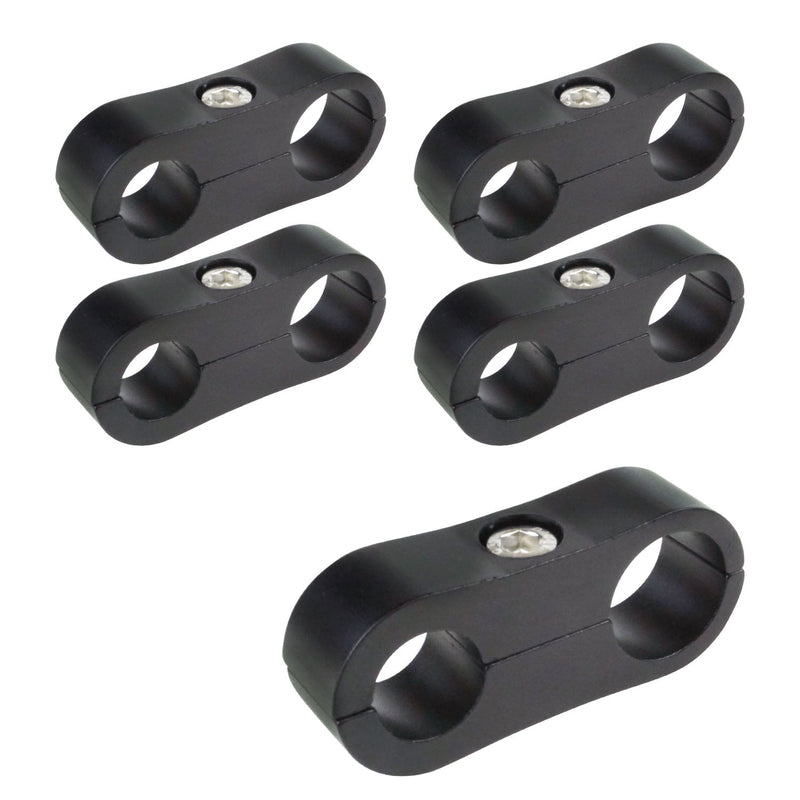 Proflow PFE156-12-15BK Billet Aluminium Hose & Tubing Clamp Separators 5 pack, Clamps 19mm -24mm Black