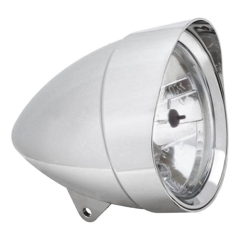 Attitude Inc ATT-512216R Indian Style 5- 3/4' Headlight ,Visor and Accent Ring Chrome Emarked For Harley & customs