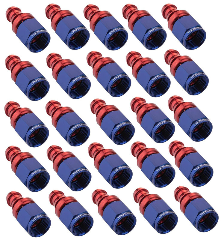 Proflow PFE401-05-25 Bulk Straight Push Lock Hose End Barb 5/16'' To Female -06AN 25pc