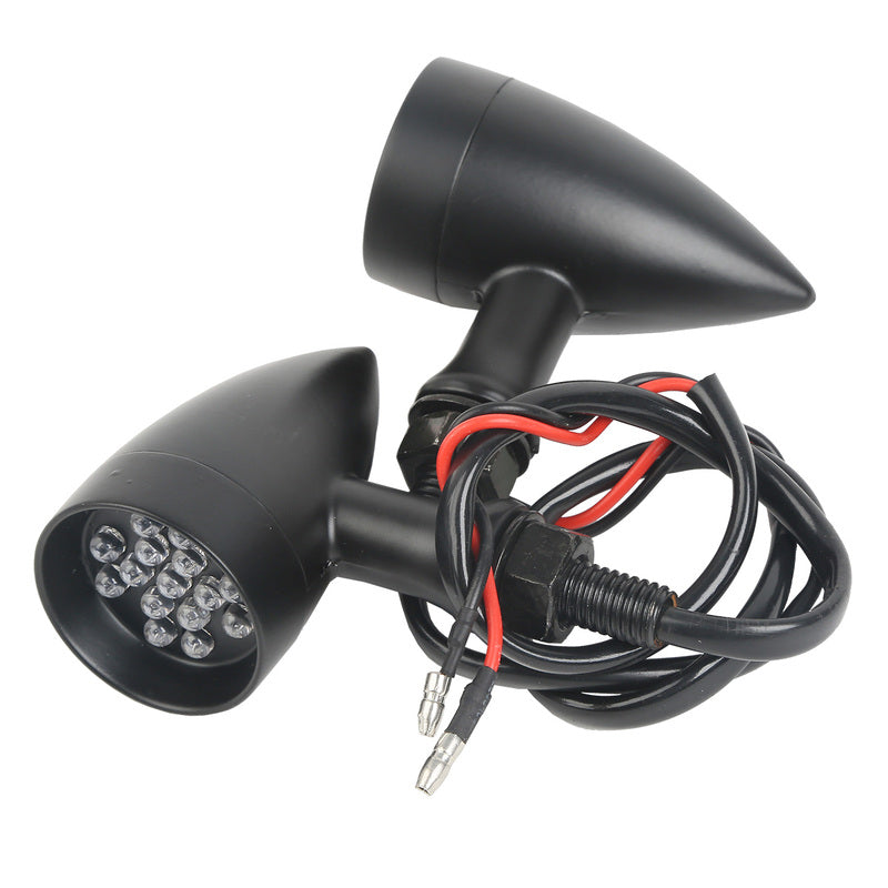 Attitude Inc ATT-XF140659 Mini Bullet Universal Turn Signal Indicator Lights LED Black For Harley Models Set