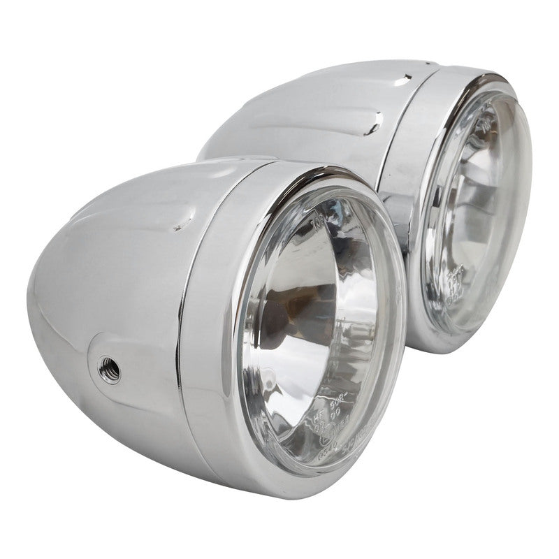 Attitude Inc ATT-HL7004 Chopper-Style Twin Head Lamp side mount for Harley Custom