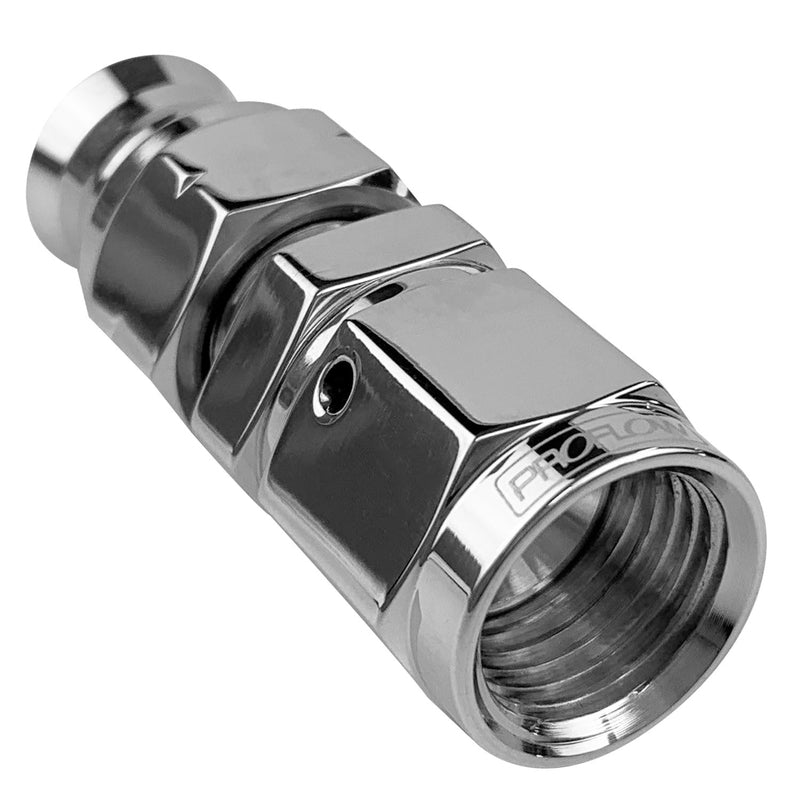 Proflow PFE109-08HP 1/2in. Tube To Female -08AN Hose End Aluminium Tube Adaptor Polished