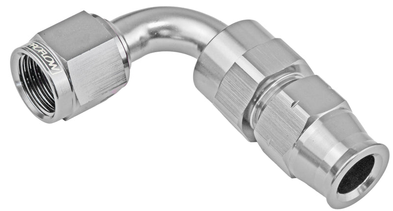 Proflow PFE113-12S 3/4in. Tube 90 Degree To Female -12AN Hose End Tube Adaptor Polished
