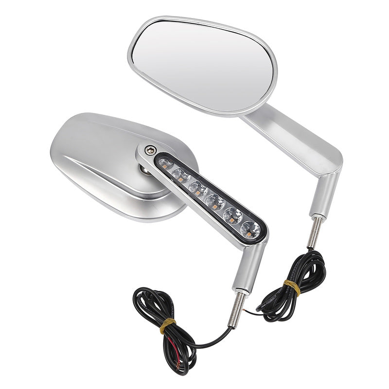 Attitude Inc ATT-XF110859-S Attitude Rearview Mirror & LED Turn Signals Combo Satin Finish For Harley VROD 2009-2017 Pair