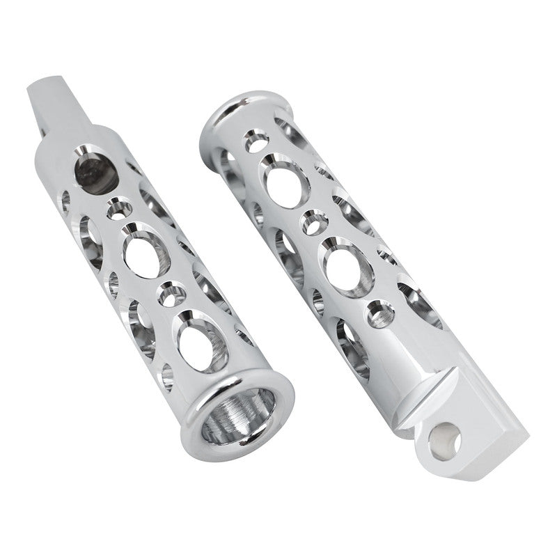 Attitude Inc ATT-AS83062 Foot Peg Set Billet Machined Grater Oval Foot Peg for Harley Chrome Pair