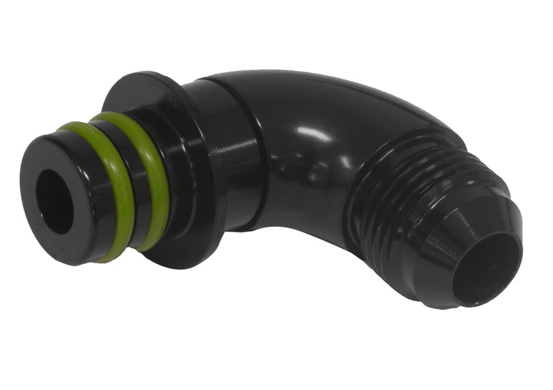 Proflow PFE674-06-90 Fitting Transmission Adaptor For Ford ZF to AN Hose End 90 Degree Black AN6