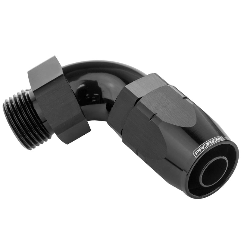 Proflow PFE544-08-10BK 45 Degree Fitting Hose End -08AN Orb Male To -10AN Black