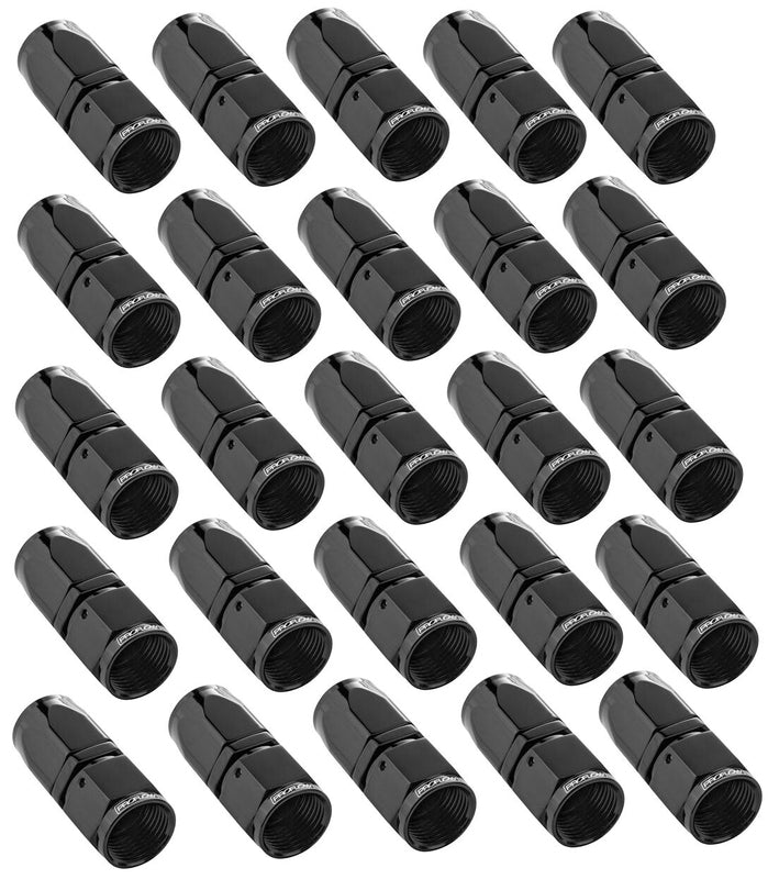 Proflow PFE501-08BK-25 Bulk Pack Fitting Hose End Straight Full Flow -08AN Black 25pc