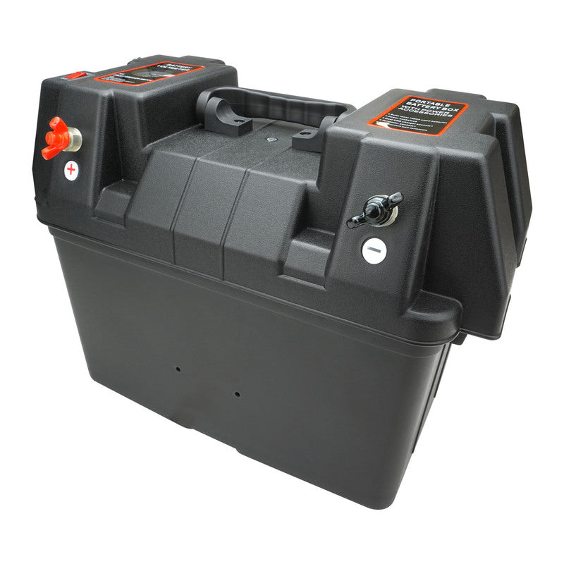 Proflow PFEBT-880 Battery Box Kit Portable Power Storage Marine Cig & USB Socket Volt Meter Display 16A ,External Size 435W x 265D x 330H .