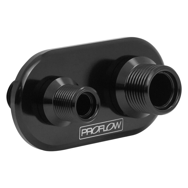 Proflow PFEACWP101BK Firewall Bulkhead Aluminium Air Con 2 Port #6 #10 Inline Black