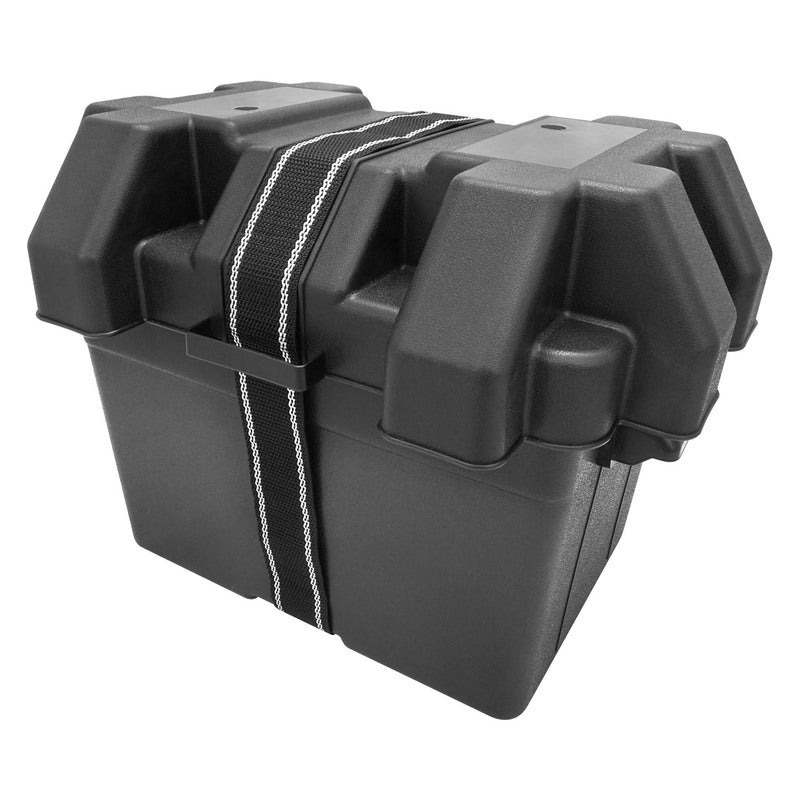 Proflow PFEBT-220 Universal Battery Box Plastic External Size 340L x 245W x 270H Suit Camping Boating Cars Regular Battery