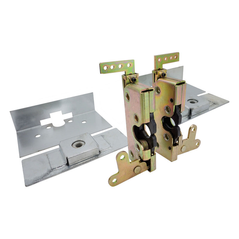 Proflow PFEBJ-7 Universal Standard Bear Jaw Car Door Latch Kit With Striker Plates Zinc Plated Two Stage Latch. Kit