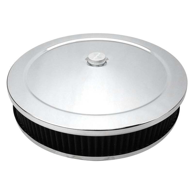 Proflow PFEAF-6350063B Air Filter Assembly Round 14in. x 2.5in Chrome Flat Base,