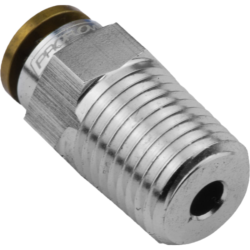 Proflow PFE851-03S Fitting Push To Connect Nylon Tube Straight 1/4in. Nylon Tube To 1/8in. NPT Silver