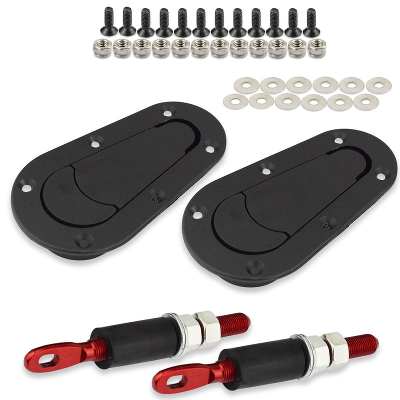 Proflow PFEBL500 Bonnet Hood Pins Plush Flush Aluminium Pins Locking 4.961 in Kit