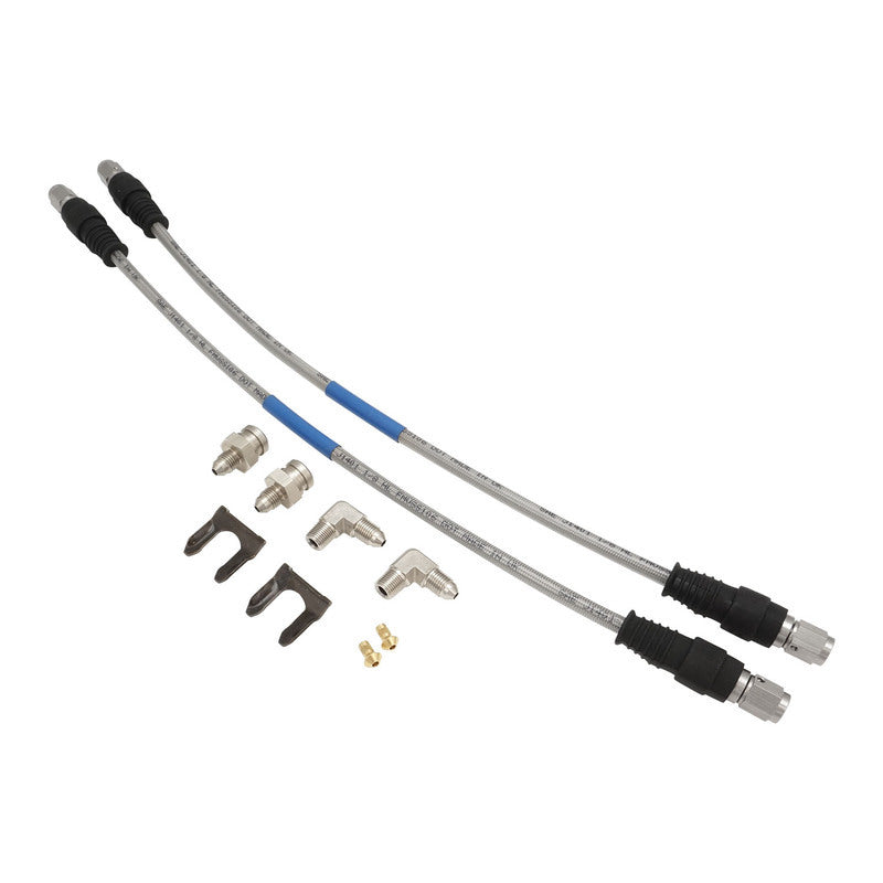 Proflow PFE-BH2040-SS-KIT Brake Hose Kit Stainless Steel Braided PTFE Hose ADR App Suit Wilwood Calipers For Chevrolet 55-57 Or Universal 16 in 400mm Pair