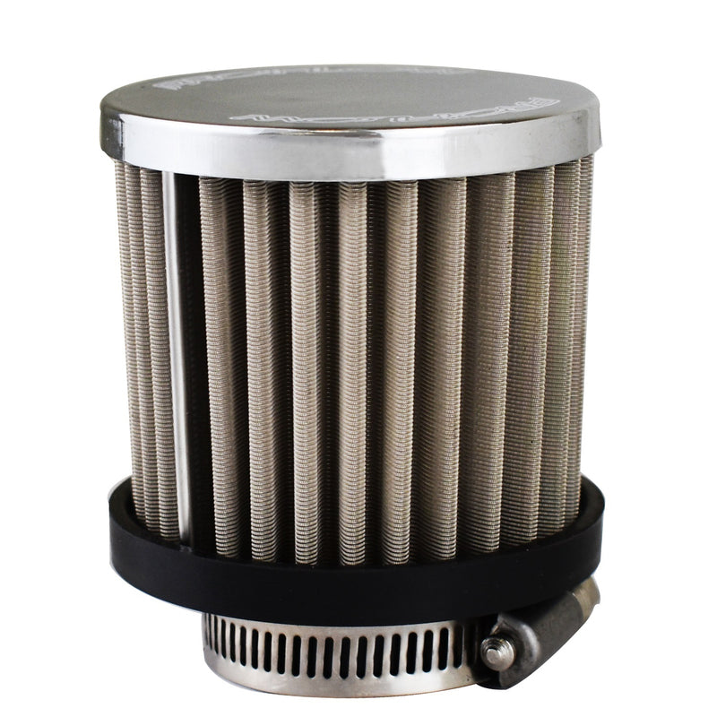 Proflow PFEAF-7526 Breather Filter Clamp On 75mm High Rubber Base Suit 1.5in. Tube Chrome