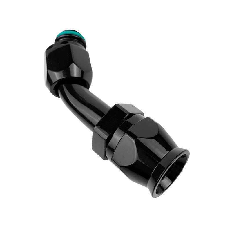 Proflow PFEAC102-06BK Hose End Air Conditioning 304 Stainless 45 Degree Female O-Ring Pilot -06 Black