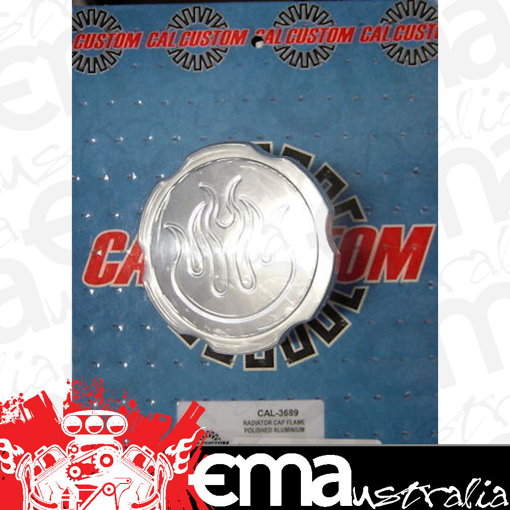 Universal Custom Polished Alloy Radiator Cap Flamed Cal Customs CAL3689