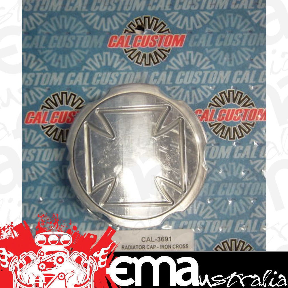 Universal Custom Polished Alloy Radiator Cap Cross Cal Customs CAL3691