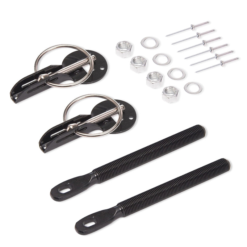 Proflow PFEBL700 Bonnet Hood Pins Quick Release Aluminium Black Kit