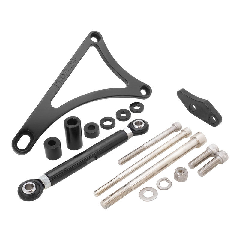 Proflow PFEABWIND01BK Alternator Bracket For Ford V8 Windsor 351W Drivers Side Mid Mount Suits L/H Inlet Water Pump Polished Black