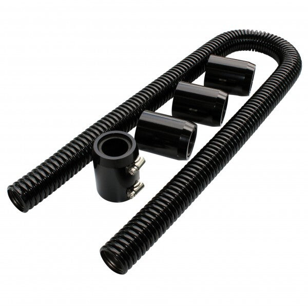 Proflow PFECHR48BK Radiator Hose Flexible Stainless Steel Black Kit 48in. Length 34/38mm Adaptors