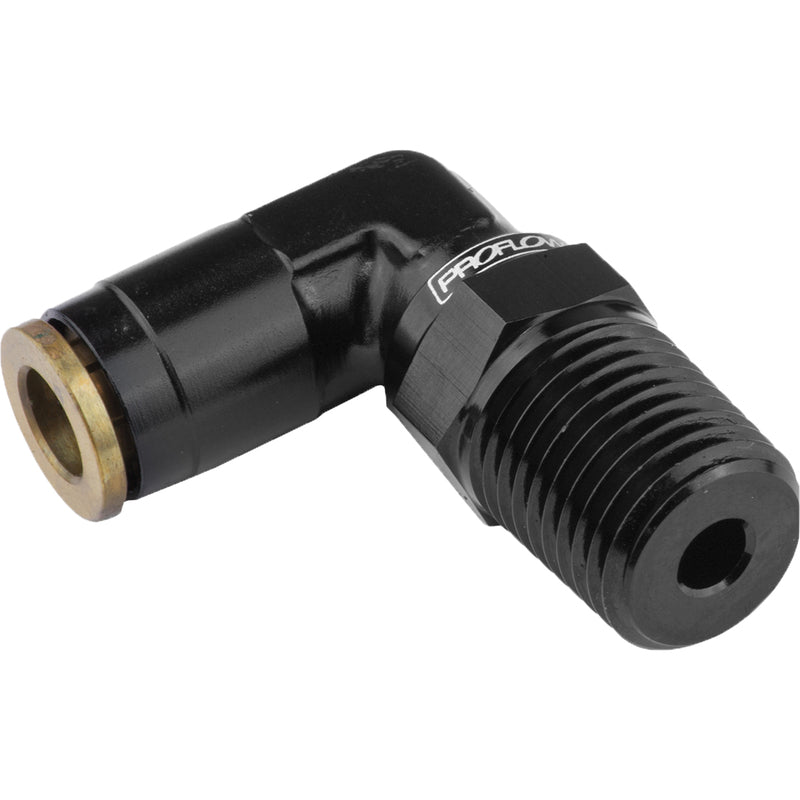 Proflow PFE853-03BK Fitting Push To Connect Nylon Tube 90 Degree 1/4in. Nylon Tube To 1/8in. NPT Black