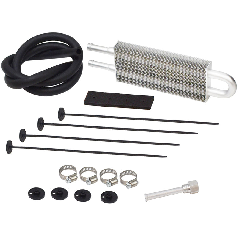 Proflow PFEPC109 Cooler Oil Power Steering Tube and Fin 2-row Aluminium Natural 3/8 in. Hose Barb Inlet/Outlet 2.5 x 9 x 0.75 in.