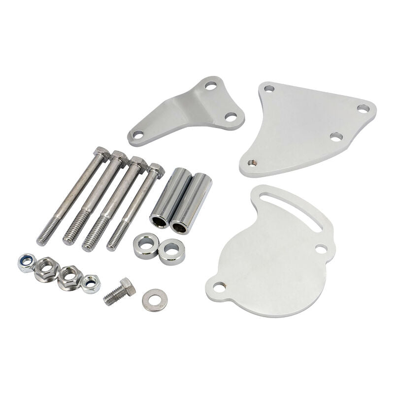 Proflow PFE-R3727C Power Steering Steel Bracket Kit Fits Saginaw Type II Pump SB Chev Short Water Pump Chrome