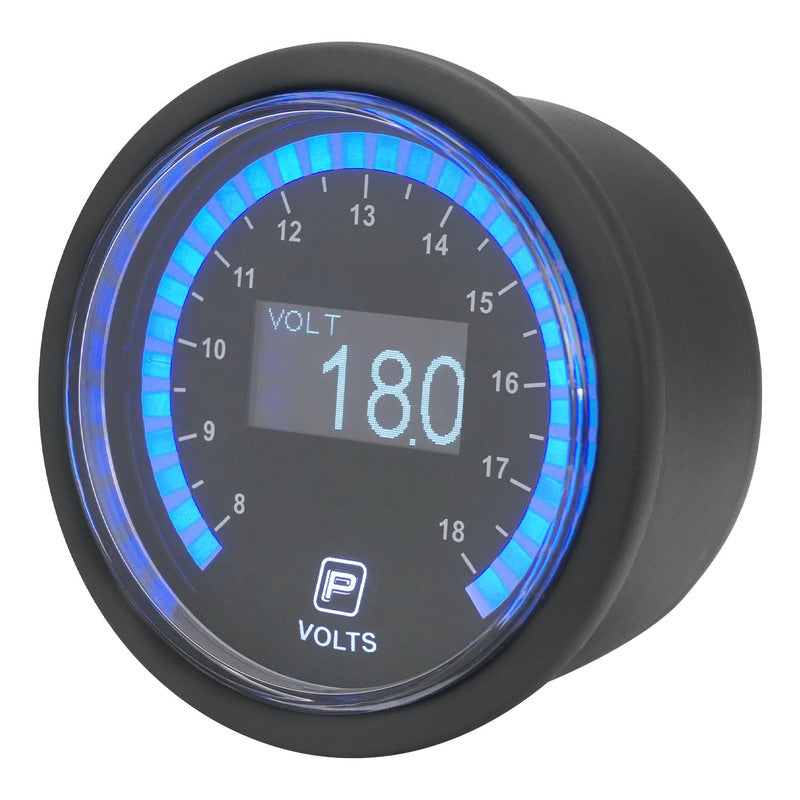 Proflow PFEGA-1008 Pro Series Digital Electrical Voltmeter Gauge 52mm 8-18 Volts LED Backlight