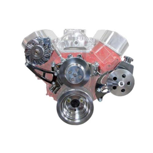 Proflow PFEDK45422 Front Drive Kit V Belt Kit Chrome V Belt BB Chev Long Style Water Pump