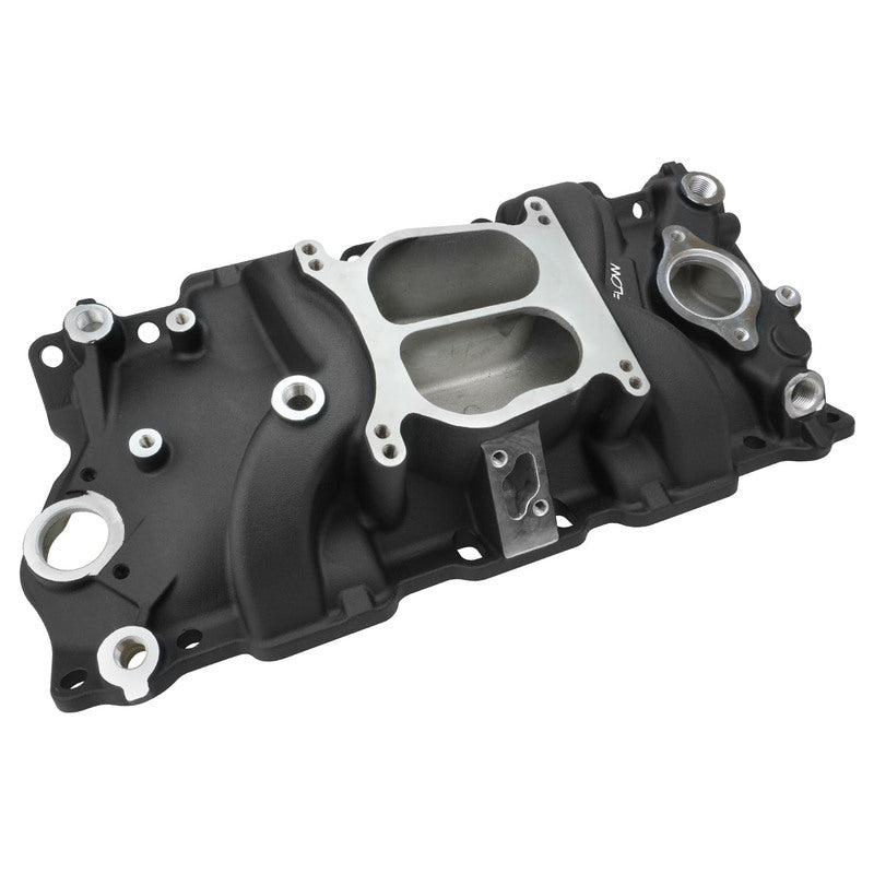 Proflow PFEM2101-BK Intake Manifold AirDual Aluminium Black Square/Spread Bore For Chevrolet Small Block