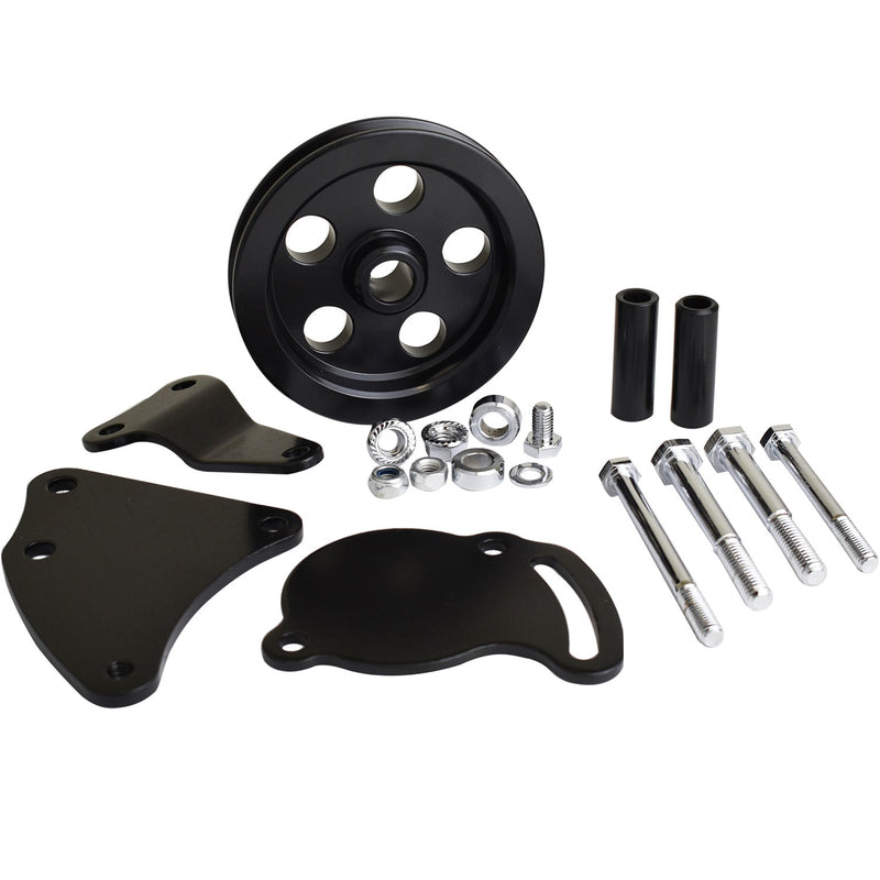 Proflow PFEPSP450BK Power Steering Pump Bracket mounting kit GM Type Pump V Belt Pulley Black