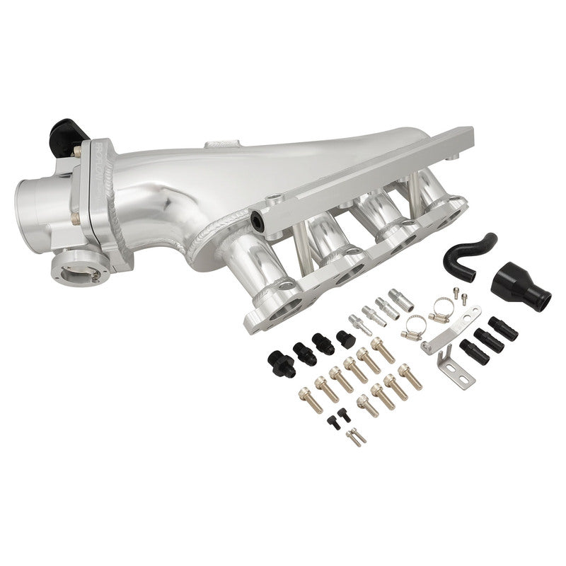 Proflow PFEM67520 Intake Manifold Kit For Nissan SR20 S14/S15 Fabricated Aluminium Polished 76mm Throttle Body Fuel Rail Kit