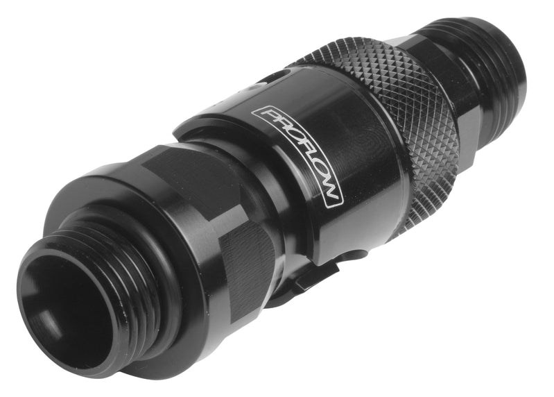 Proflow PFEQR700-08 Fitting Dry Break Quick Release Aluminium Black Holley Fuel Bowl -08 AN Male