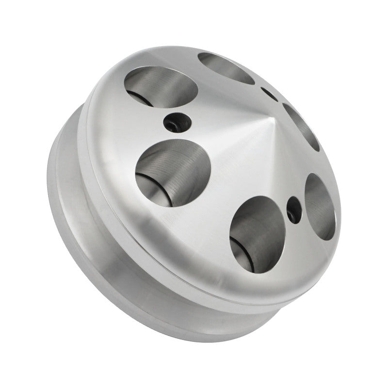Proflow PFEP8866P Pulley V-Belt Alternator Billet Aluminium Clear Anodised Single Groove with Cover 71mm x 17mm Bore,