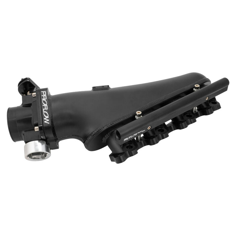 Proflow PFEM67522BK Intake Manifold Kit For Nissan SR20 S13 Fabricated Aluminium Black 76mm Throttle Body Fuel Rail Kit